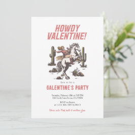Western Cowgirl Howdy Valentine Galentine’s Inbjudningar