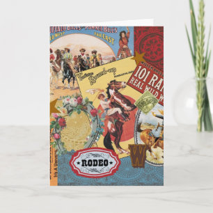 western cowgirl i modern vintage kort