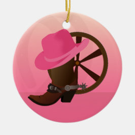 Western Cowgirl-julprydnad Julgransprydnad Keramik