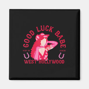 Western Cowgirl Lycka till Babe Dancing Disco Coqu Magnet