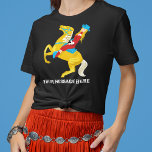 Western Cowgirl on a Horse Custom Message Graphic T Shirt<br><div class="desc">Ride in style with this fun graphic tee featuring a retro style illustration of a cowgirl riding a horse. Below is a spot to add your own message or slogan in white Western style letters.</div>