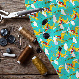 Western Cowgirl Retro Patterned Tyg