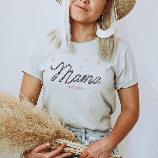Western Cowgirl Rodeo Personlig Mamma T Shirt (Western Mama Shirt)