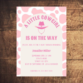 Western Cowgirl Rodeo Rosa Girl Baby Shower Inbjudningar