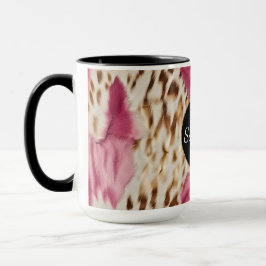 Western Cowgirl Rosa Guld White Cowhide Mugg