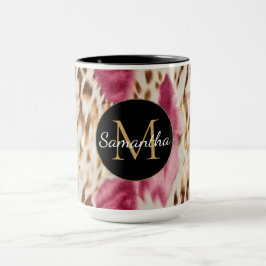 Western Cowgirl Rosa Guld White Cowhide Mugg