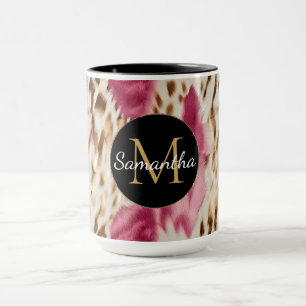 Western Cowgirl Rosa Guld White Cowhide Mugg