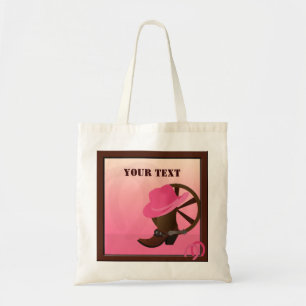 Western Cowgirl Rosa Tote Bag Tygkasse