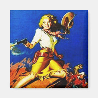 Western Cowgirl skjuter ut magnet