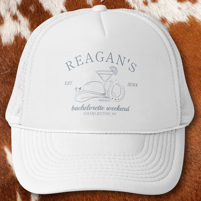 Western Cowgirl Söt Handritad Sjungmöfest Keps (cowgirl western bachelorette party hat costal cowgirl disco cowgirl girls weekend party favors bride)