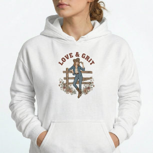 Western Cowgirl Vintage Tröja Hoodie Present