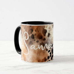 Western Cowhide Leopard Print Abstrakt Cowgirl Mugg