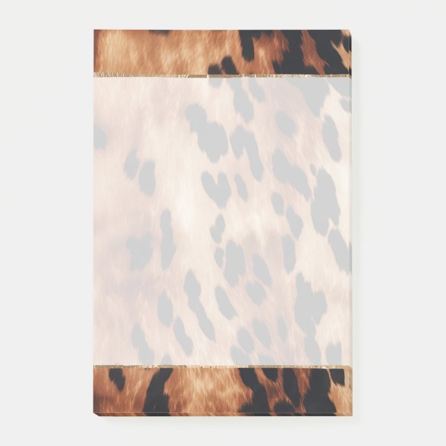 Western Cream Brown Cowhide Post-it Block (Framsida)