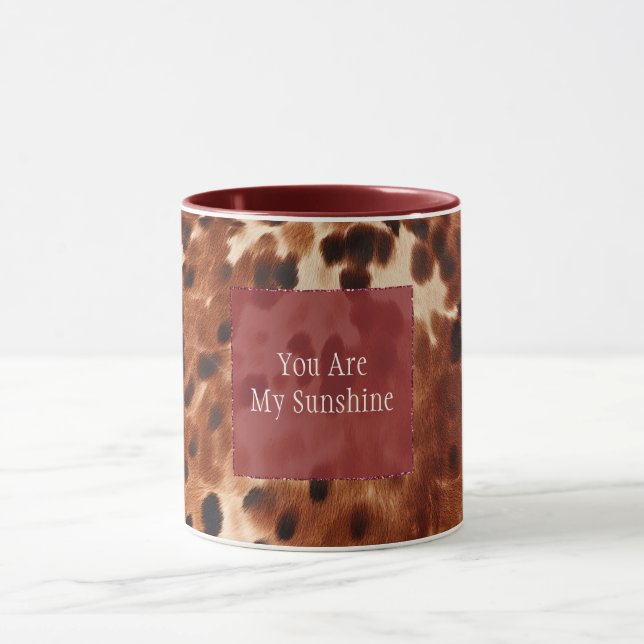 Western Cream Spoted Brown Black Cowhide Mugg (Center)