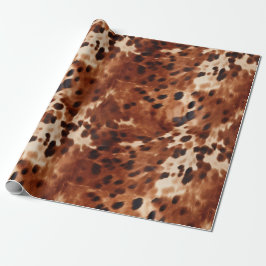 Western Cream Spoted Brown Black Cowhide Presentpapper
