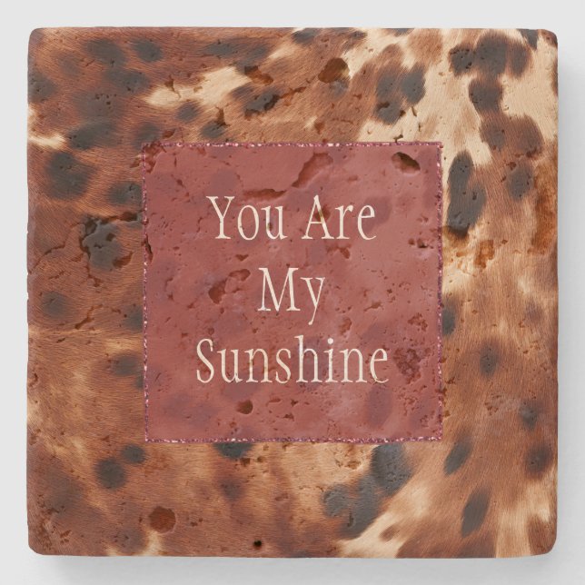 Western Cream Spoted Brown Black Cowhide Stenunderlägg (Framsidan)