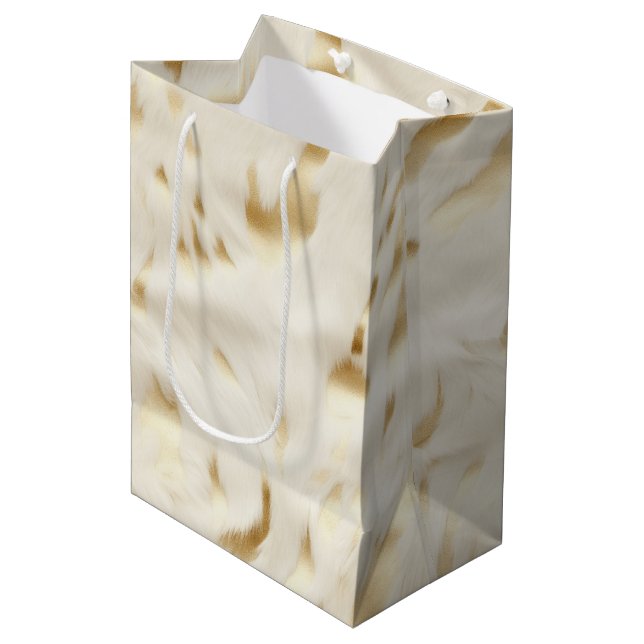 Western Cream White Guld Cowhide (Framsidan Vinklad)