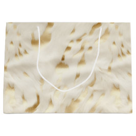 Western Cream White Guld Cowhide