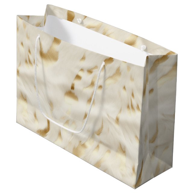 Western Cream White Guld Cowhide (Framsidan Vinklad)