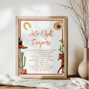 Western daggdagstidning Rodeo Baby Shower Poster