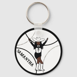 Western/dansare Keychain Black White A Nyckelring