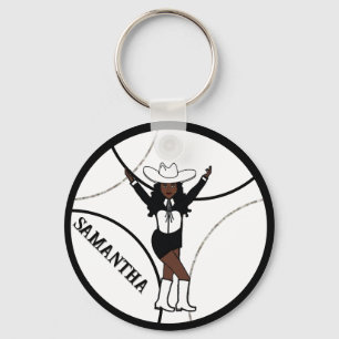 Western/dansare Keychain Black White A Nyckelring