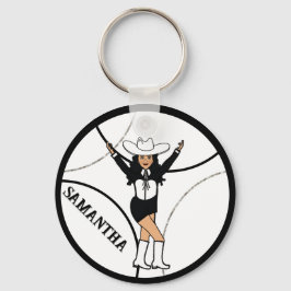 Western/dansare Keychain Black White B Nyckelring