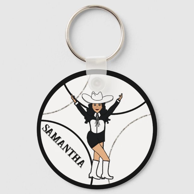Western/dansare Keychain Black White B Nyckelring (Framsida)