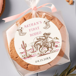 Western Desert Boots Rodeo Birthday Sticker Runt Klistermärke