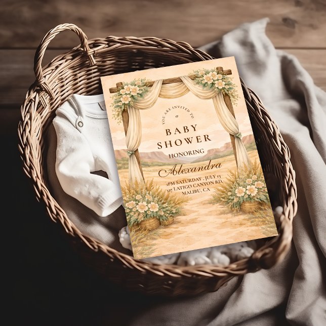 Western Desert Floral Arch Baby Shower Inbjudningar (Skapare uppladdad)