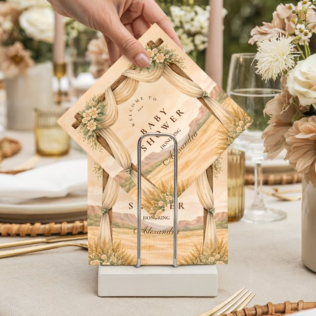 Western Desert Floral Arch Baby Shower Pappersservett (Skapare uppladdad)