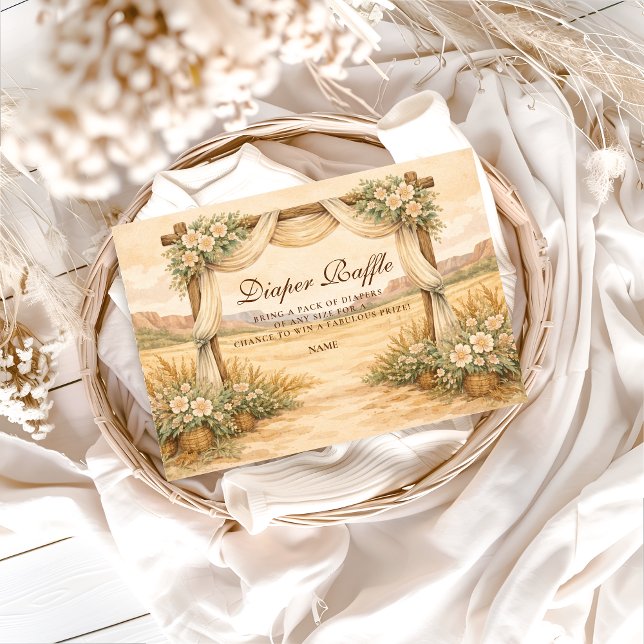 Western Desert Floral Arch Diapper Raffle  Tilläggskort (Skapare uppladdad)