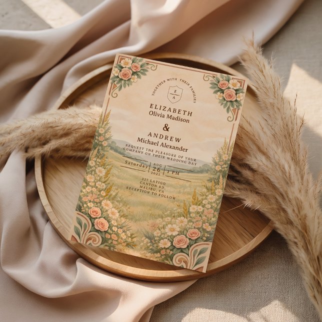 Western Desert Floral Arch Wedding Inbjudningar (Skapare uppladdad)