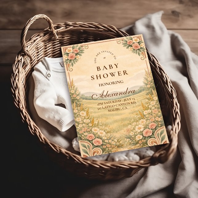 Western Desert Floral Baby Shower Inbjudningar (Skapare uppladdad)
