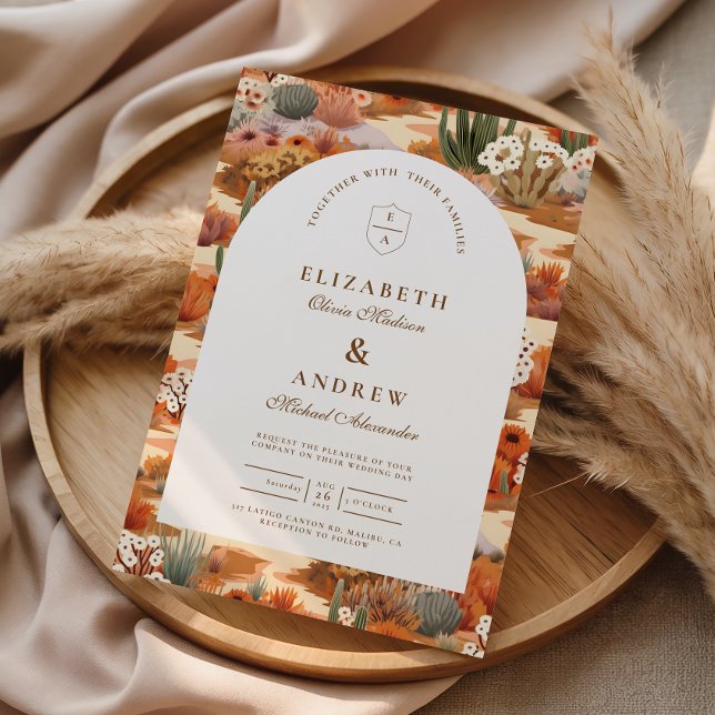 Western Desert Floral Wedding Inbjudningar (Skapare uppladdad)