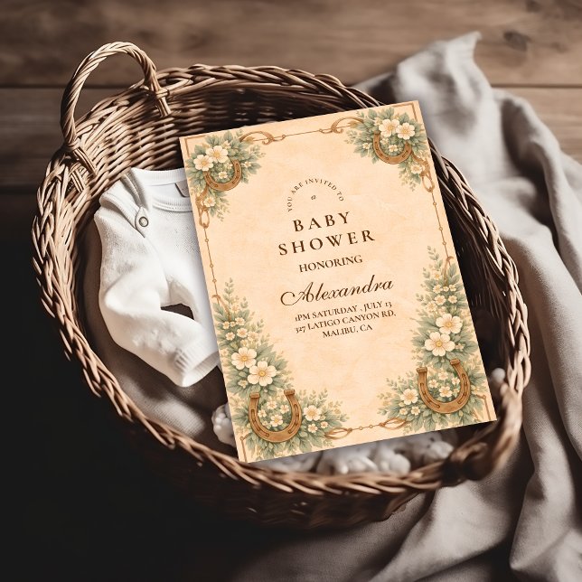 Western Desert Horseshoe Baby Shower Inbjudningar (Skapare uppladdad)