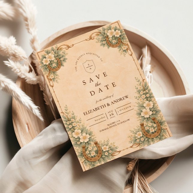 Western Desert Horseshoe Floral Wedding Spara Datumet (Skapare uppladdad)