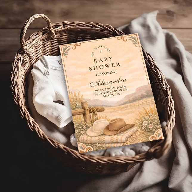 Western Desert Saddle Baby Shower Inbjudningar (Skapare uppladdad)