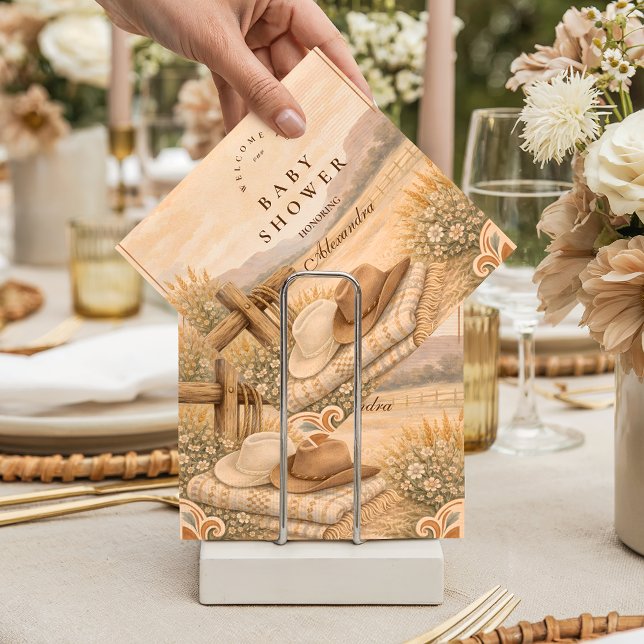 Western Desert Saddle Baby Shower Pappersservett (Skapare uppladdad)