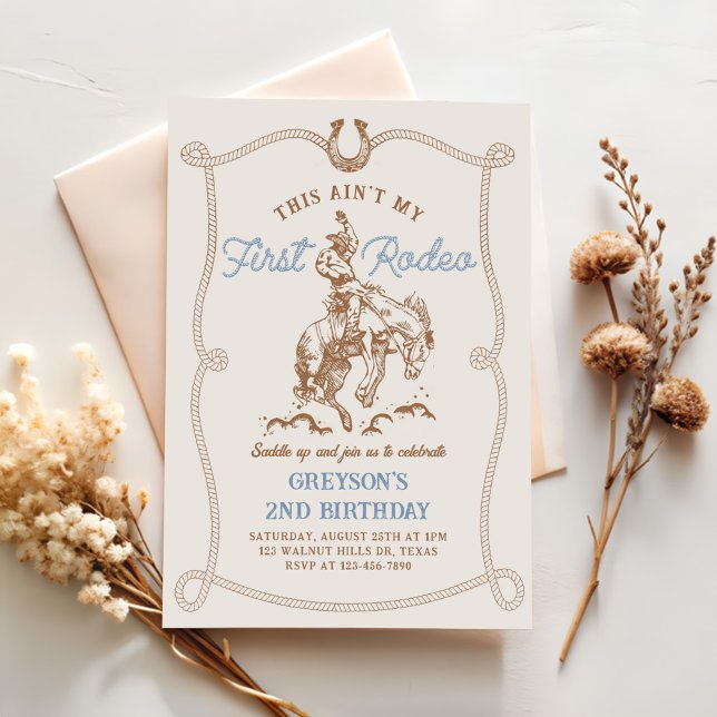 Western Det här är inte min första rodeo 2:a födel Inbjudningar (Skapare uppladdad)