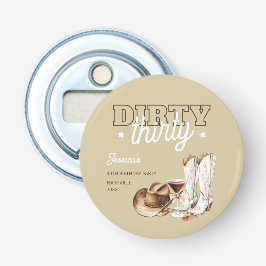 Western Dirty Thirty Beige 30th Birthday Party Flasköppnare