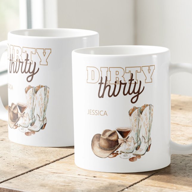 Western Dirty Thirty Cowgirl 30th Birthday Party Kaffemugg (Western Dirty Thirty Cowgirl 30th Birthday Party Coffee Mug)