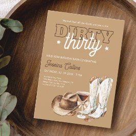 Western Dirty tretty Cowgirl 30års födelsedag Part Inbjudningar