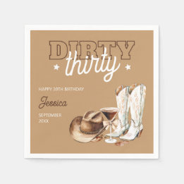 Western Dirty tretty Cowgirl 30års födelsedag Part Pappersservett