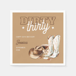 Western Dirty tretty Cowgirl 30års födelsedag Part Pappersservett