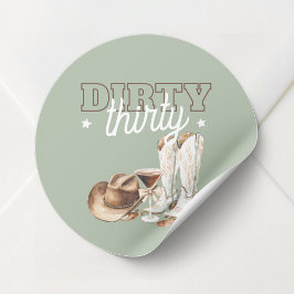 Western Dirty tretty Cowgirl 30års födelsedag Part Runt Klistermärke