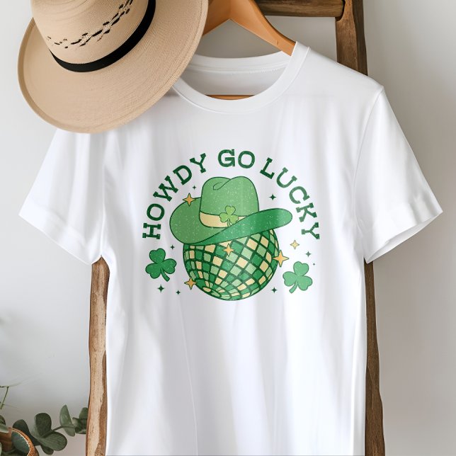 Western Disco Howdy Go Lucky St patricks day T Shirt (Skapare uppladdad)