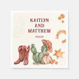 western elegant, rustik bröllop pappersservett