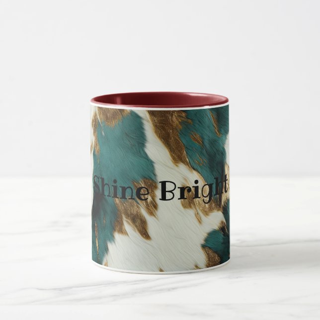Western Emerald Guld White Cowhide Mugg (Center)