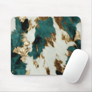Western Emerald Guld White Cowhide Musmatta